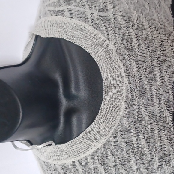 GABBY ISABELLA STRIPED BLACK & CREAM OVERSIZED SHEER SWEATER, Size S - Picture 2 of 6